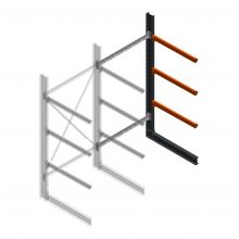 Zware draagarmstelling enkelzijdig 3000x1500x1000mm (hxbxd) 3 niveaus aanbouwsectie