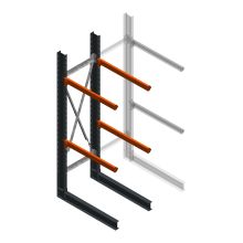 Zware draagarmstelling enkelzijdig 3000x800x1500mm (hxbxd) 2 niveaus beginsectie