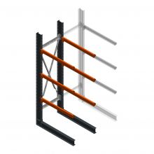 Zware draagarmstelling enkelzijdig 3000x800x1200mm (hxbxd) 3 niveaus beginsectie