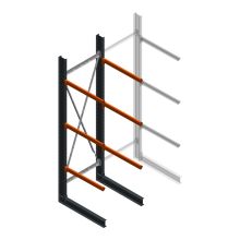Zware draagarmstelling enkelzijdig 4000x1200x1200mm (hxbxd) 3 niveaus beginsectie