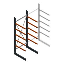 Zware draagarmstelling enkelzijdig 4000x1500x1500mm (hxbxd) 5 niveaus beginsectie