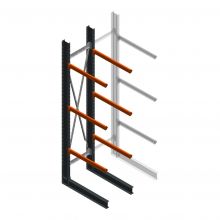 Zware draagarmstelling enkelzijdig 4000x800x1200mm (hxbxd) 3 niveaus beginsectie