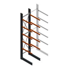 Zware draagarmstelling enkelzijdig 5000x1000x1500mm (hxbxd) 5 niveaus beginsectie