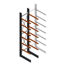 Zware draagarmstelling enkelzijdig 5000x1000x1500mm (hxbxd) 6 niveaus beginsectie