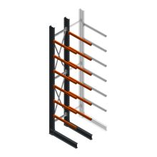 Zware draagarmstelling enkelzijdig 5000x800x1500mm (hxbxd) 6 niveaus beginsectie