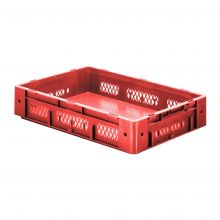 Zware stapelbare transportkrat VTK1 600x400x120 mm (lxbxh) rood