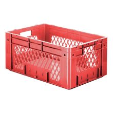 Zware stapelbare transportkrat VTK1 600x400x270 mm (lxbxh) rood
