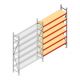 Grootvakstelling AR 2500x1610x500 mm (hxbxd) 6 niveaus verzinkt aanbouwsectie met voorgemonteerde frames