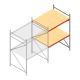 Grootvakstelling AR 2500x1850x1200 mm (hxbxd) 2 niveaus verzinkt aanbouwsectie met voorgemonteerde frames