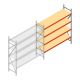 Grootvakstelling AR 2000x2250x600 mm (hxbxd) 4 niveaus verzinkt aanbouwsectie met voorgemonteerde frames