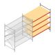 Grootvakstelling AR 2250x2010x1200 mm (hxbxd) 4 niveaus verzinkt aanbouwsectie met voorgemonteerde frames