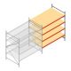 Grootvakstelling AR 2500x2250x1200 mm (hxbxd) 4 niveaus verzinkt aanbouwsectie met voorgemonteerde frames
