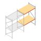 Grootvakstelling AR 3000x2010x1200 mm (hxbxd) 2 niveaus verzinkt aanbouwsectie met voorgemonteerde frames