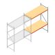 Grootvakstelling AR 3000x2700x1000 mm (hxbxd) 2 niveaus verzinkt aanbouwsectie met voorgemonteerde frames