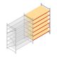 Grootvakstelling AR 3000x2700x1200 mm (hxbxd) 6 niveaus verzinkt aanbouwsectie met voorgemonteerde frames