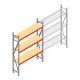 Grootvakstelling AR 2500x1610x400 mm (hxbxd) 3 niveaus verzinkt beginsectie