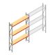 Grootvakstelling AR 3000x2010x500 mm (hxbxd) 3 niveaus verzinkt beginsectie