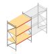 Grootvakstelling AR 3000x2250x1200 mm (hxbxd) 3 niveaus verzinkt beginsectie met voorgemonteerde frames