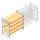 Grootvakstelling AR 2250x2700x1200 mm (hxbxd) 4 niveaus verzinkt beginsectie met voorgemonteerde frames
