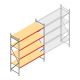 Grootvakstelling AR 3000x2700x800 mm (hxbxd) 4 niveaus verzinkt beginsectie met voorgemonteerde frames