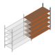 Grootvakstelling Kimer 2500x2400x1000 mm (hxbxd) 5 niveaus aanbouwsectie met voorgemonteerde frames