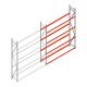Bandenstelling grootvak AR 3000x2250x500mm (hxbxd) 4 niveaus aanbouwsectie