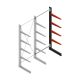 Medium draagarmstelling BR enkelzijdig 3000x1250x800mm (hxbxd) 4 niveaus aanbouwsectie 220/arm