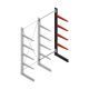 Medium draagarmstelling BR enkelzijdig 3000x1250x800mm (hxbxd) 4 niveaus aanbouwsectie 220/arm
