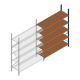 Grootvakstelling Kimer 2250x1500x600 mm (hxbxd) 5 niveaus aanbouwsectie met voorgemonteerde frames