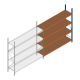 Grootvakstelling Kimer 2250x2250x600 mm (hxbxd) 4 niveaus aanbouwsectie met voorgemonteerde frames