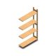 Houten legbordstelling BT Euro 1800x970x300 mm (hxbxd) 4 niveaus aanbouwsectie