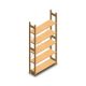Houten legbordstelling BT Euro 2100x770x300 mm (hxbxd) 5 niveaus beginsectie