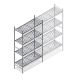 Hygiënische stelling 6611 1800x960x460 mm (hxbxd) 4 niveaus beginsectie