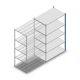 Legbordstelling Medium Duty 2200x1300x800mm (hxbxd) 5 niveaus blauw aanbouwsectie