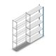 Legbordstelling Medium Duty 2500x1300x400mm (hxbxd) 5 niveaus blauw aanbouwsectie