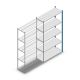 Legbordstelling Medium Duty 2500x1300x500mm (hxbxd) 5 niveaus blauw aanbouwsectie