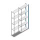 Legbordstelling Medium Duty 2500x850x300mm (hxbxd) 5 niveaus blauw aanbouwsectie