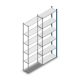 Legbordstelling Medium Duty 2500x850x300mm (hxbxd) 6 niveaus blauw aanbouwsectie