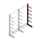 Medium draagarmstelling enkelzijdig 3000x1500x600 mm (hxbxd) 5 niveaus aanbouwsectie