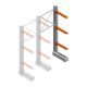 Medium draagarmstelling IT enkelzijdig 2455x1000x600 mm (hxbxd) 3 niveaus aanbouwsectie