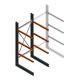 Zware draagarmstelling enkelzijdig 3000x1200x1500mm (hxbxd) 3 niveaus beginsectie