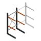 Zware draagarmstelling enkelzijdig 3000x1500x1200mm (hxbxd) 2 niveaus beginsectie