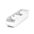 Magazijnbak 4012 Wit met 3 verdeelschotten en 4 labels 400x120x95mm (lxbxh)