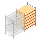 Grootvakstelling AR 2500x1610x1200 mm (hxbxd) 6 niveaus verzinkt aanbouwsectie met voorgemonteerde frames