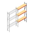 Grootvakstelling AR 3000x1610x500 mm (hxbxd) 3 niveaus verzinkt aanbouwsectie met voorgemonteerde frames
