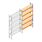 Grootvakstelling AR 3000x1610x500 mm (hxbxd) 5 niveaus verzinkt aanbouwsectie