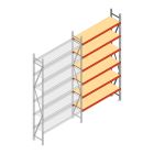 Grootvakstelling AR 3000x1610x400 mm (hxbxd) 6 niveaus verzinkt aanbouwsectie met voorgemonteerde frames