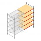 Grootvakstelling AR 3000x1850x1200 mm (hxbxd) 5 niveaus verzinkt aanbouwsectie met voorgemonteerde frames