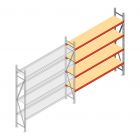 Grootvakstelling AR 2000x2250x500 mm (hxbxd) 4 niveaus verzinkt aanbouwsectie