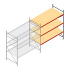 Grootvakstelling AR 2250x2010x1000 mm (hxbxd) 3 niveaus verzinkt aanbouwsectie met voorgemonteerde frames